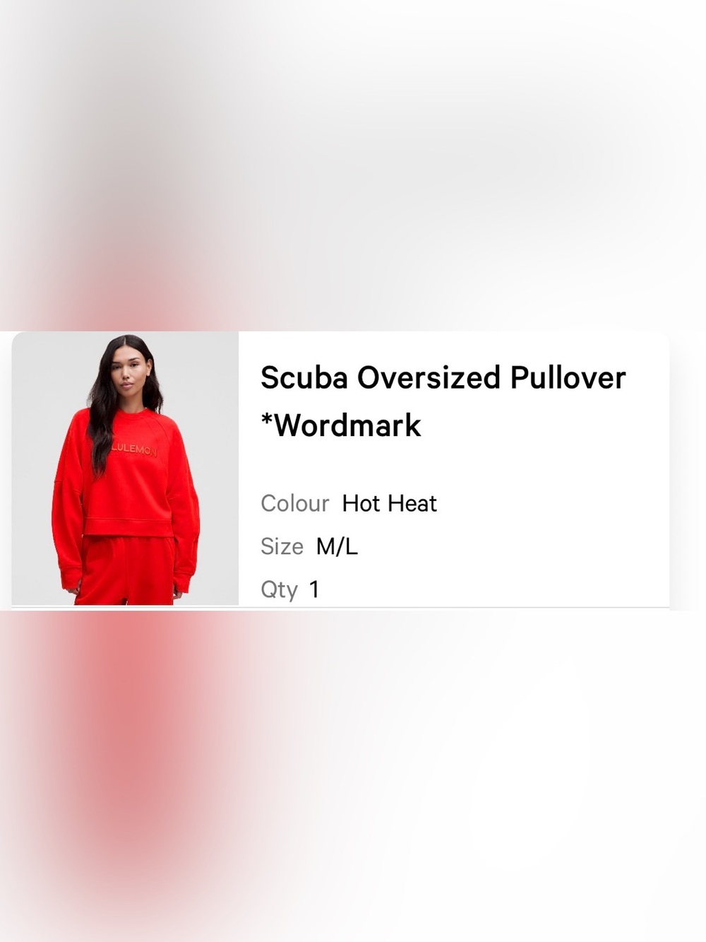 Lululemon scuba oversized Red Pullover Sweatshirt M/L - Picture 10 of 10